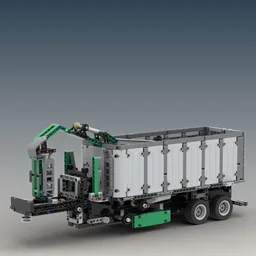 Dump trailer with crane