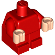 Lego Baby / Toddler Body with Fixed Arms and Light Nougat Hands / Red