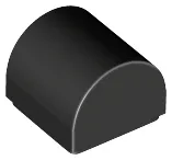 Brick Curved 1 x 1 x 2/3 Double Curved Top, No Studs / Black