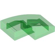 Lego Brick Curved 2 x 1 No Studs [1/2 Bow] / Trans-Green