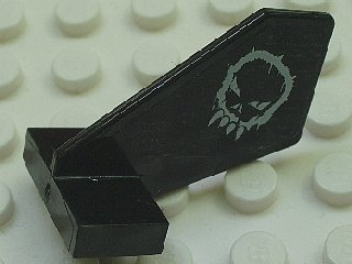 Lego Tail Shuttle, Small with Space Police 3 Alien Skull Pattern on Both Sides (Stickers) - Set 5980