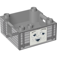 Lego Duplo Container Box 4 x 4 with Studs on Corners with Thomas & Friends Truck Face Print