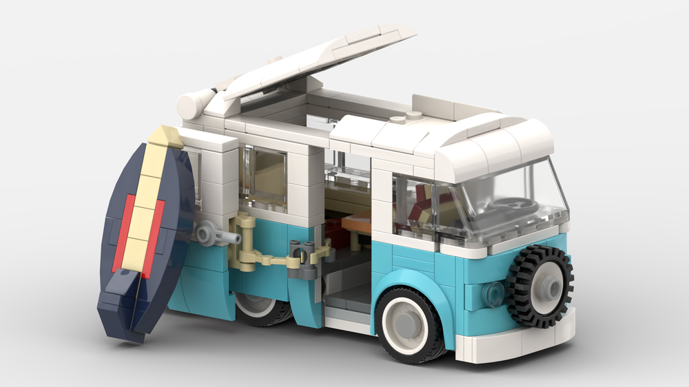 Lego T2 camper van figure scale
