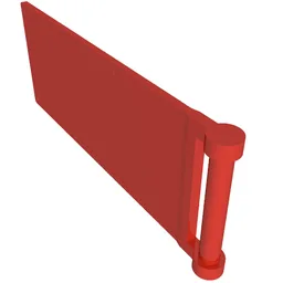 Flag 7 x 3 with Rod / Red