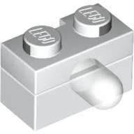 Light Brick 1 x 2 with Single Side Light / White