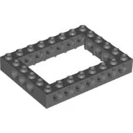 Technic Brick 6 x 8 with 4 x 6 Opening / Dark Bluish Gray