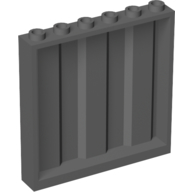 Lego Panel 1 x 6 x 5 [Vertical Corrugated] / Dark Bluish Gray