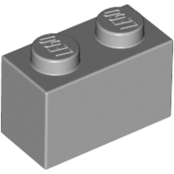 Lego Brick 1 x 2 / Light Bluish Gray