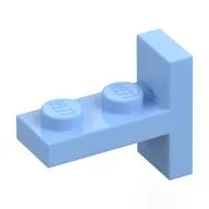 Bracket 1 x 2 with 1 x 2 Vertical Studs / Bright Light Blue