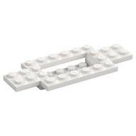 Lego Vehicle Base 4 x 10 x 2/3 with 4 x 2 Recessed Center with Smooth Underside / White