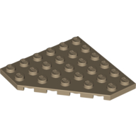 Lego Wedge Plate 6 x 6 Cut Corner / Dark Tan