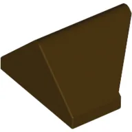 Brick Sloped 45° 2 x 1 Double / Inverted with Bottom Stud Holder / Dark Brown