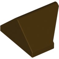 Lego Brick Sloped 45° 2 x 1 Double / Inverted with Bottom Stud Holder / Dark Brown