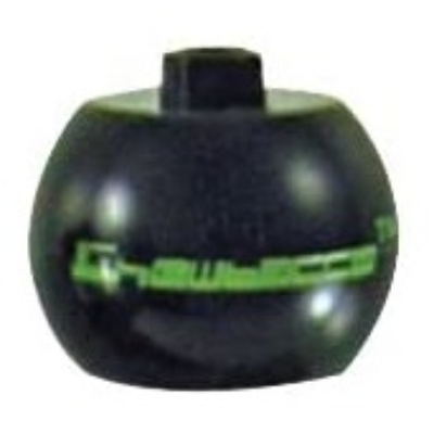 Lego Pen Bead, Round Orb with Lime 'CHEWBACCA' Print / Black