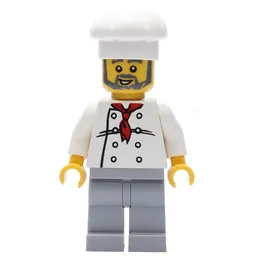 Chef, Red Neckerchief, Light Bluish Gray Legs, Light Bluish Gray Beard