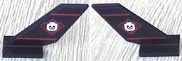 Tail Shuttle with Skull Smiling Minifigure Head Pattern on Both Sides (Stickers) - Set 6776