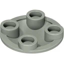 Plate Round 2 x 2 with Rounded Bottom [Boat Stud] / Light Gray