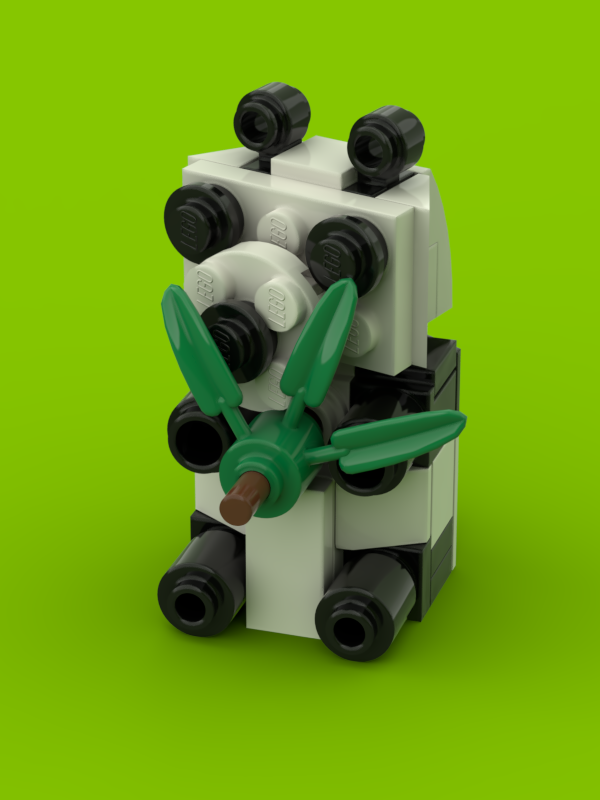 Lego Sitting Panda (Ailuropoda melanoleuca) Minifig scale