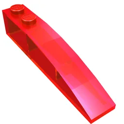Brick Curved 6 x 1 / Trans-Red