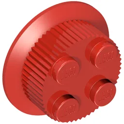 Train Wheel with 2 x 2 Stud Center, Traction Teeth / Red