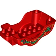 Duplo Horse Carriage Base with Green Ribbon Print / Red