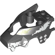 Fairing, Fly Wheel, Wolf Shape with White Checkerboard and Skunk Markings Print / Black