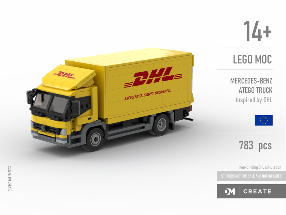 Lego Mercedes-Benz Atego truck yellow (inspired