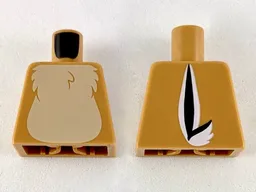 Torso Tan Fur on Chest with Black and White Tail to Right on Back Pattern / Medium Nougat