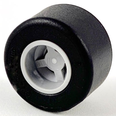 Lego Wheel  8mm D. x 9mm for Slicks, Hole Notched for Wheels Holder Pin, Reinforced Back with Black Tire 14mm D. x 9mm Smooth Small Wide Slick (74967 / 30028)