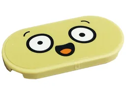 Tile, Round 2 x 4 Oval with Eyes and Open Mouth with Tongue Pattern (Sticker) - Set 41701