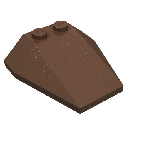 Lego Brick Wedged, Sloped 4 x 4 Triple, No Stud Notches / Brown