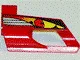 Technic, Panel Fairing # 6 Small Short, Large Hole, Side B with Driver in Red Helmet Pattern (Sticker) - Set 8241