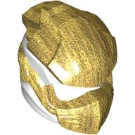 Lego Helmet, Ninja with Wraps White Pattern / Pearl Gold