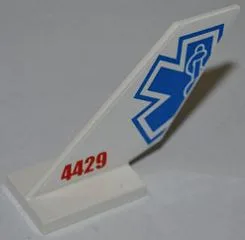 Tail Shuttle with Half EMT Star of Life and Red '4429' Pattern on Both Sides (Stickers) - Set 4429