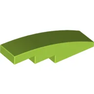 Brick Curved 4 x 1 No Studs [Stud Holder with Asymmetric Ridges] / Lime