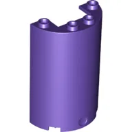Cylinder Half 2 x 4 x 5 with 1 x 2 cutout / Dark Purple
