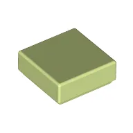 Tile 1 x 1 with Groove / Yellowish Green