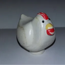 Duplo Animal Chicken / Hen with Yellow Beak, and Red Comb, No Base [Old Style] / White