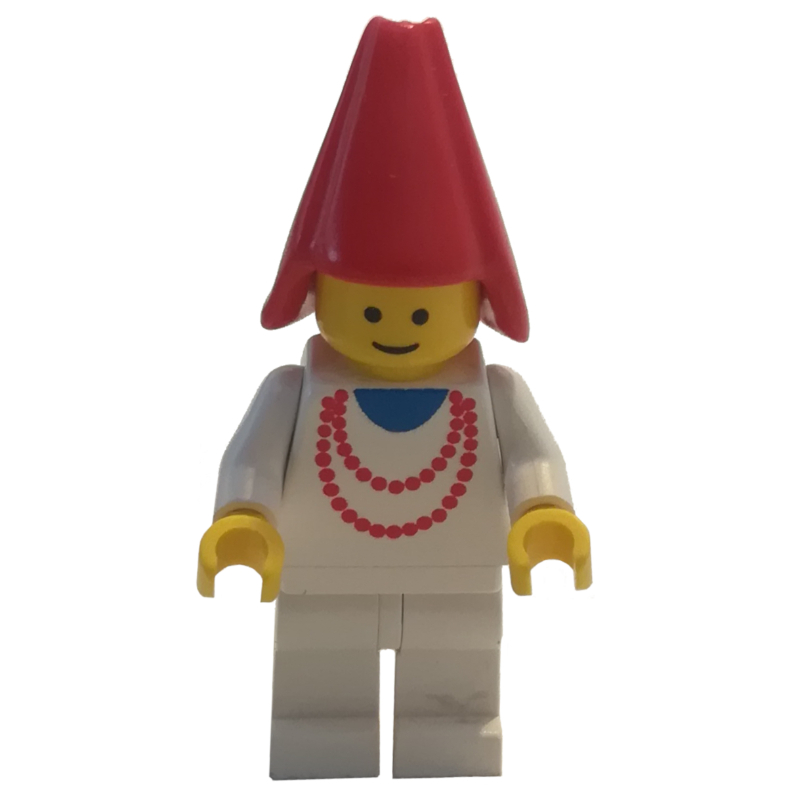 Lego Maiden - White Legs, Red Cone Hat