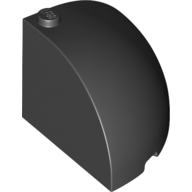 Lego Brick Round Corner 4 x 4 x 3 Quarter Dome Top / Black