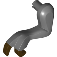 Lego Animal Body Part, Dinosaur, Tyrannosaurus Rex Arm / Leg, Left, Small, Dark Brown Claws Print / Dark Bluish Gray