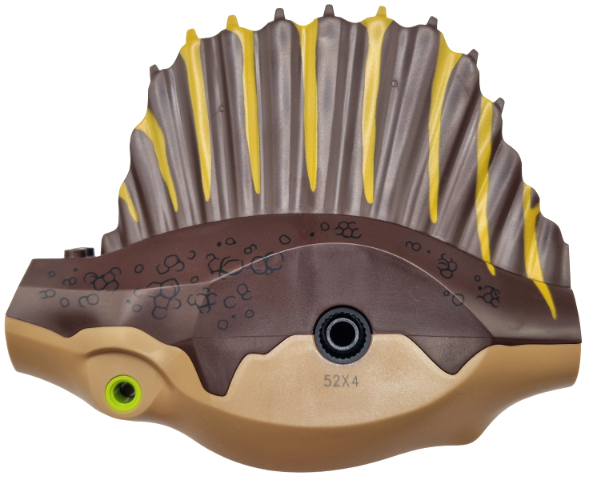 Lego Animal Body Part, Dinosaur, Spinosaurus Body with Dark Tan Belly, Bright Light Orange Markings print / Dark Tan