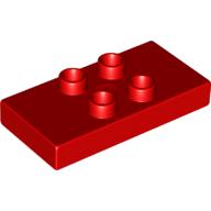 Lego Duplo Plate 2 x 4 x 1/2 with 4 Center Studs [Thick] / Red