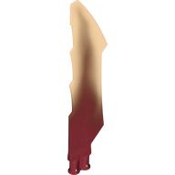 Lego Weapon Sword with Jagged Edges, Double Axle Hole with Marbled Trans-Orange Pattern / Dark Red
