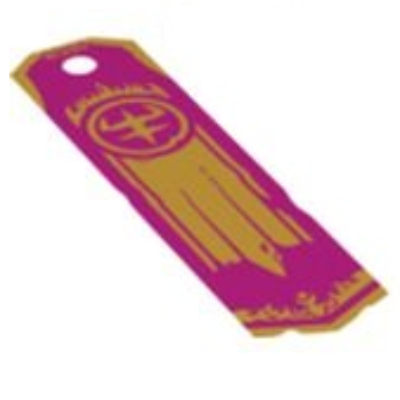Lego Banner, Gold Trim and Symbols Print / Magenta