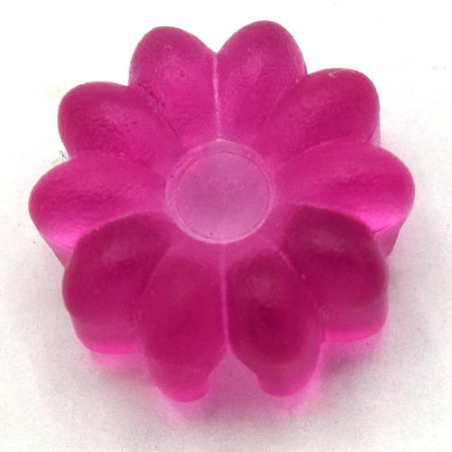 Lego Clikits Icon, Flower 2 x 2 Small, 10 Petals with Hole [Frosted] / Trans-Dark Pink