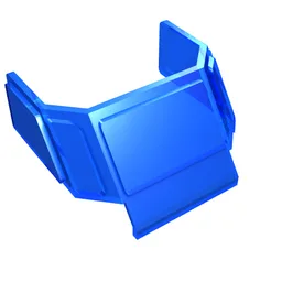 Glass for Train Front Sloping Top / Trans-Dark Blue