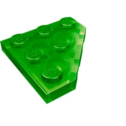 Wedge Plate 3 x 3 Cut Corner / Trans-Green