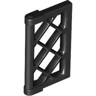 Window 1 x 2 x 3 Pane Latticed with Thick Corner Tabs / Black