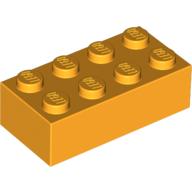 Lego Brick 2 x 4 / Bright Light Orange